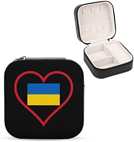 Ljubav Ukrajinski crveno srce Žensko premium Travel Mali nakit Box Ogrlica Prsten Organizator za pohranu Mini-ekrana