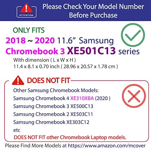 McOver CASE kompatibilan za 2018. ~ 2020 11.6 Samsung Chromebook 3 XE501C13 serije prije laptop računara samo - plava
