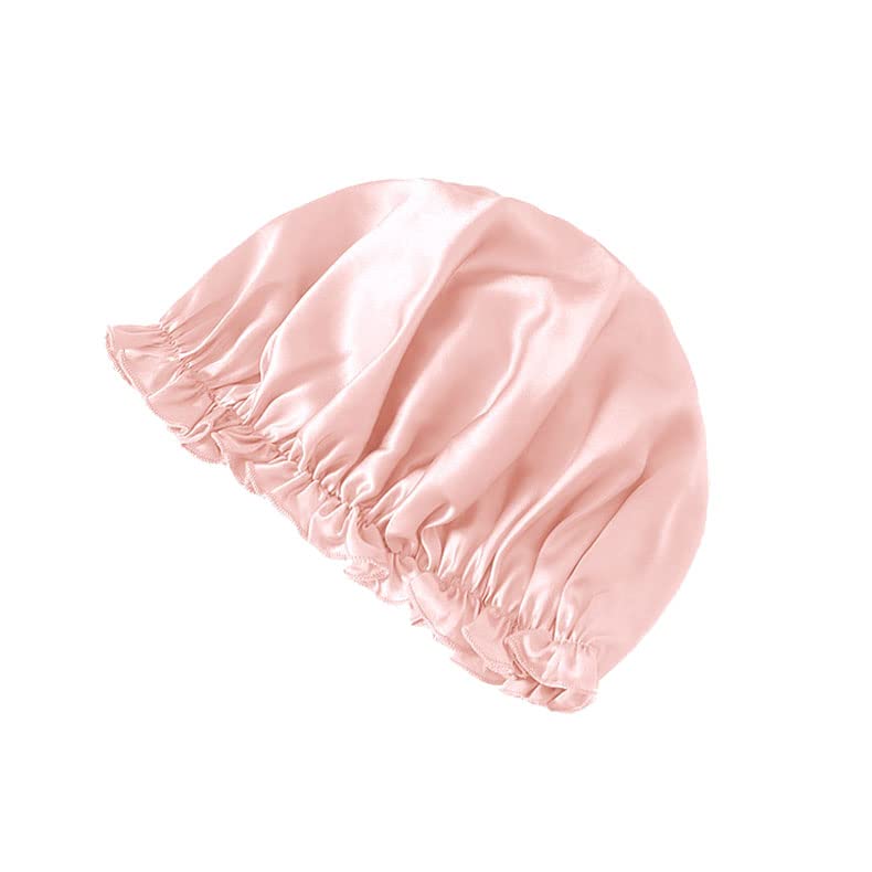 THXSILK mulberry svilena kapa za ženske njege kose, svilena noćna kapa za spavanje kovrčava omotač za spavanje, svijetlo ružičasta,