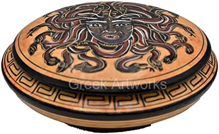 Generic Medusa nakit box grčka rimska crna figura keramika 4,52 inča višebojna