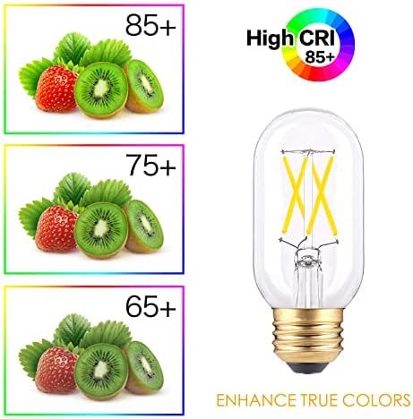 T45 LED sijalica sa mogućnošću zatamnjivanja, 40 W ekvivalentna E26 baza, Daylight White, 4W antikne cevaste LED filamentne sijalice za lustere, plafonske ventilatore, viseća svetla, 400lm, 6-Pack