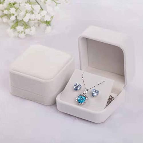 Fayada set od 2 bijela velvet ogrlica privjesak kutije za nakit poklon kutije za valentinovo ogrlica za poklon