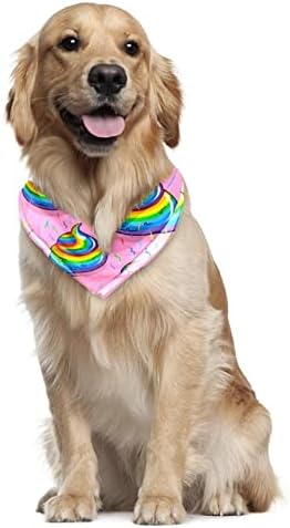 Kvadratni bandanas za pseći sklopivi kućnih ljubimaca Rainbow Poop uzorak ružičasti mačka svakodnevna bibsa šal za djevojčice i dječake,