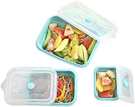 Ieasefh Bento kutije sklopiva kutija za ručak posuda za hranu Silikonski BPA nepropusni hermetički poklopac kutija za ručak kutija
