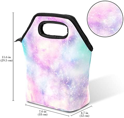 Heoeh Galaxy Rainbow pink Pattern torba za ručak hladnjača izolovana kutija za ručak sa patentnim zatvaračem torba za školski ured