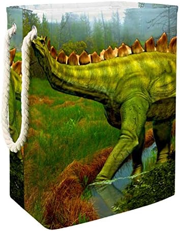 DEYYA vodootporne korpe za veš visoke čvrste sklopive praistorijske korpe za štampanje dinosaurusa za odrasle decu Teen Boys djevojčice u spavaćim sobama kupatilo