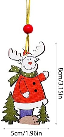 Božićni serija Drveni privjesci Božićno stablo Creative Slikani drveni znakovi ukrasi Božićna vrata i ukrasi prozora u tamnim perlama za vrata