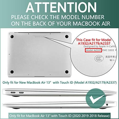 Dongke za MacBook Air 13 inčni Case 2021 2020 2019 2018 Release A2337 M1 A2179 A1932 s mrežnom i dodirom, teška razidljiva shootlastična