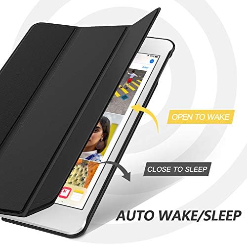 Moko Case Fit New iPad Mini 5 2019 / MINI 4 2015, tanki lagani pametni poklopac šljokica s prozirnim zaštitnikom zamrznuto, s automatskim buđenjem / spavanjem, crno