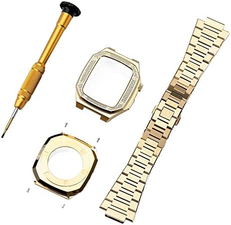 Sawee za Apple Watch Band 41mm 44mm 45mm Case + remen za IWatch serije SE 8 7 6 5 Gumena narukvica za Apple Watch bend od nehrđajućeg čelika
