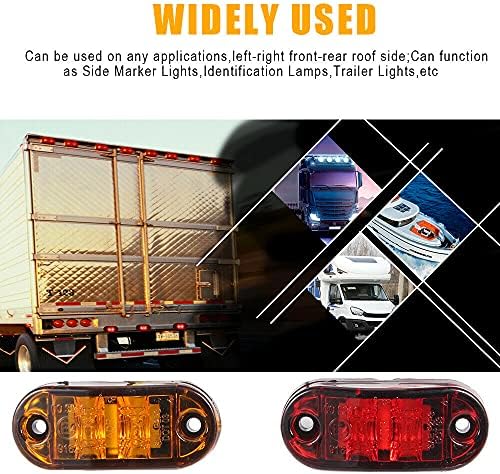 Paddsun paket od 10 2.5 2 Diodna ovalna LED prikolica kamion Fender svjetlo bočno Marker svjetlo, IP67 vodootporan, Površinski nosač