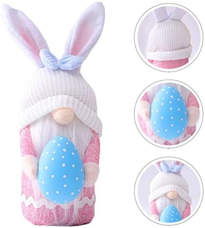 AMOSFUN Uskršnje ukrase za dom 1pc Uskršnje jaje zagrljaj gnome lutke zečje ušima bez lica lutke dekor lutke