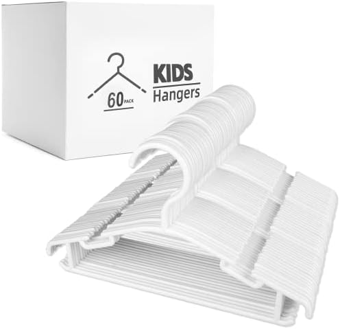 Goodtou Dječji vješalici Dječji vješalice 60 paketa Dječji vješalice za dječji dječji vješalice za djecu Plastična bijela