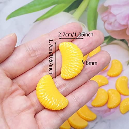 Yueton 24pcs Malaback Resin Charms Slime Charms Ljepilo na sluzbinim perlama Slatke voćne narančaste ukrase za isječke za kosu, foto