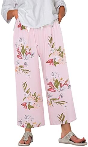 Yuhaotin haljine za žene za žene Business Casual High Struk ženske padžama hlače udobne ispisane široke pantalone za noge