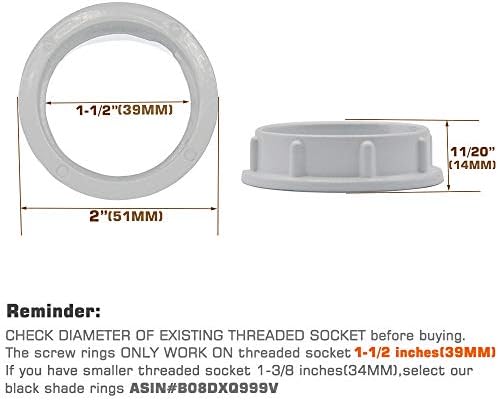 Prstenovi za sjenilo, aluminijumski navojni nasadni prsten za srednje osnovne E26 utičnice,potporni prstenovi za staklene lampe /