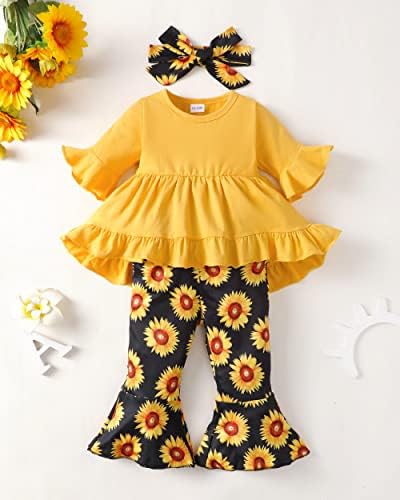 Yhnslsf toddler dječja djevojka odjeća odjeća za dječje srušione vrhove cvjetne hlače postavile odjeću za djecu