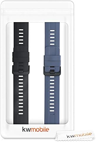 KWMobile Watch Bands kompatibilni s časti Watch GS PRO - set kaiševa 2 zamjenski silikonski opseg - crna / tamnoplava