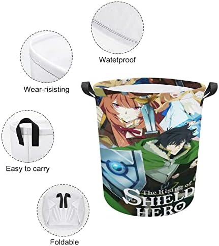 Uspon Shield Hero korpe za veš sklopive tkanine korpe podstavljene ručke korpe za odeću izdržljive kante za lako nošenje torbe korpe