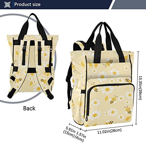 Mnsruu torba za pelene pčela i cvijeća ruksak ruksak multifunkcijske putne torbe za torbu za dječake za bebe Dječja djevojka veliki