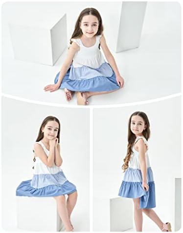 Bilison Toddler Girl Haljina Toddler Proljetna haljina Ruffle Halter bez rukava bez rukava Sudress haljina za plažu Ljetna haljina