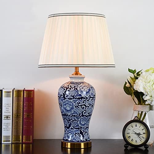 Yhqsyks ručno obojena keramička stolna lampa dnevna soba spavaća soba noćna lampa kineska plava i bijela stolna lampa đumbir Jar lampe