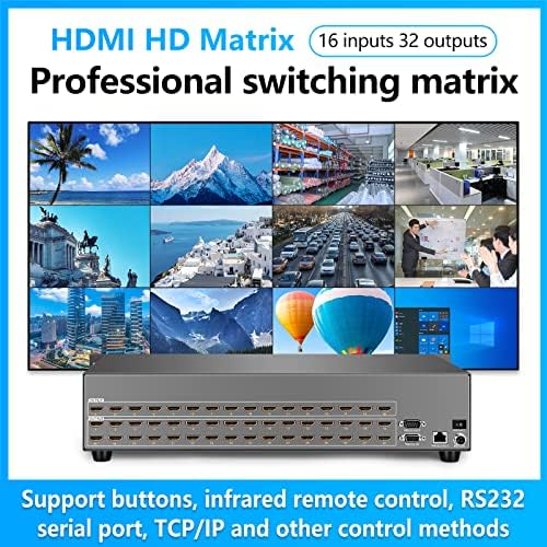 16x32 HDMI MATRIX prekidač 1080p @ 120Hz CACKMOUNT HDMI matrični prekidač 16x32 HDMI preklopnik RS232 / IR / Web / HDMI1.4a / Edid / HDCP dekodiranje / Dolby Digital / DTS-HD glavni audio mjenjač