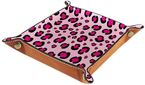 Lyetny Girly Pink Rosy Leopard Ispis obrazac Organizator pladanj za skladištenje plantaža Beddide Caddy Desktop ladica Promjena ključeva