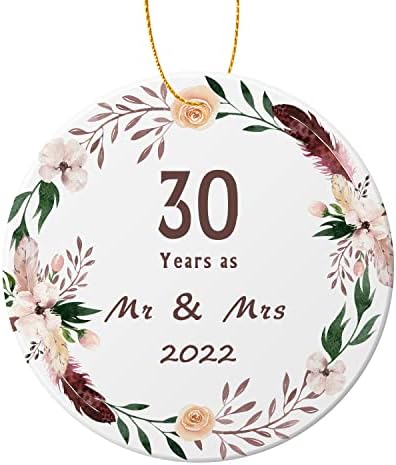 Ornament za 40. godišnjicu braka, 40 godina kao Mr&Mrs 2022, privjesak za godišnjicu keramički ukras za uređenje proslave, domaća