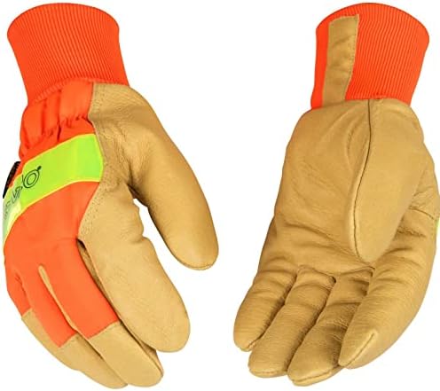 Kinco Orange Hi-Vis obložene radne rukavice od svinjske kože, heatkeep™ toplotna izolacija, 3m™ Scotchlite™ reflektirajuća traka za