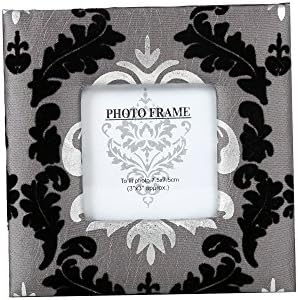 Truu Design CTG prekrasna bogata tkanina, siva, 3 x 3 inča Faux Velvet Photo Frame