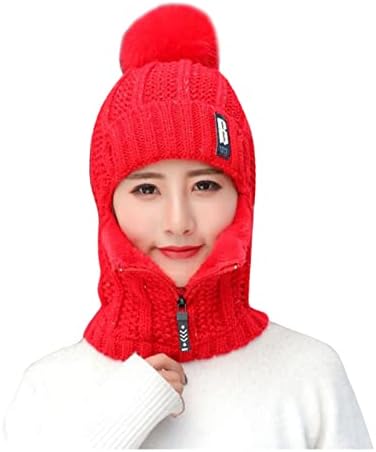Žene Beanie HATS patentni patentni runo zimski pom pom šešir ženski pletiv gust vjetrovni šešir za biciklističke skijanje
