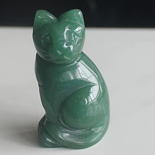 2 '' Ručna isklesana mješovita draguljastog kamena kristalna mačka životinja figurine za životinje