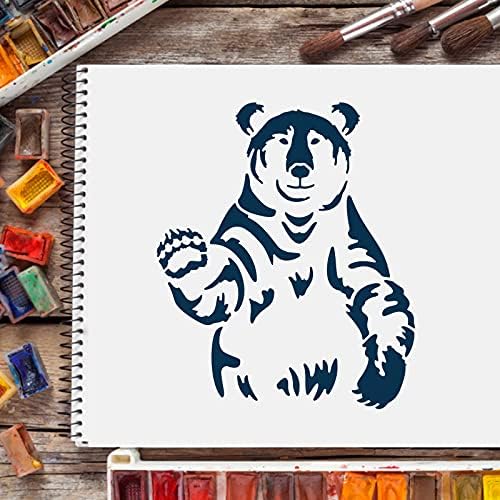 Fingeinspire medvjedi šabloni 11.8x11.8 inčni plastični medvjedi crtanje slikarski šabloni šabloni kvadratni šabloni za ponovno punjenje