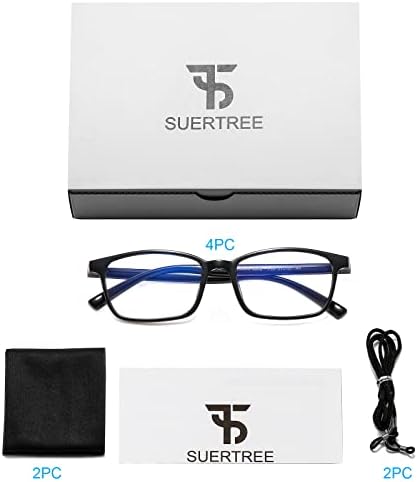 Suertree naočare za čitanje plavo svjetlo blokiranje, naočare za čitanje za žene muškarce, modni okviri za naočare protiv UV odsjaja,