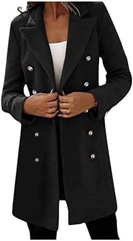 Nove godine Eve odijelo Ženski zimski kaput Elegantni urezani rever sa dvostrukim kaputom na otvorenom Soft Windbreaker