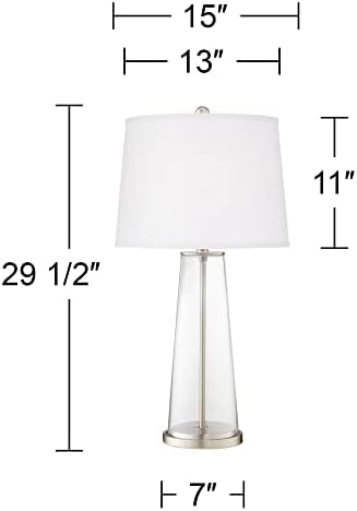Boja + Plus Leo moderne Stolne lampe 29 1/2 visoki Set od 2 ljubičasta izmaglica staklo suženi stub običan bijeli bubanj nijansa dekor