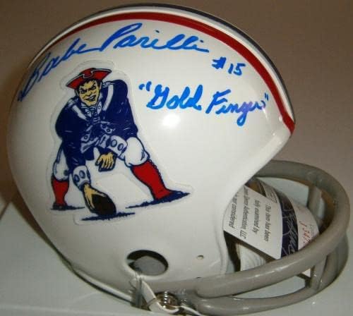 PATRIOTS Babe Parilli potpisan mini kaciga sa zlatnim prstom JSA COA auto autographed-autographed NFL kacige