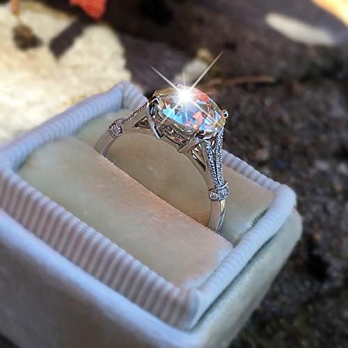 Ženski cirkonski prstenovi modni nakit prstenovi okrugli rez pasijans prstenovi ljubavni prstenovi za žene