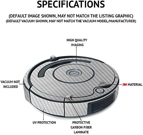 Moćne kože Mightykins Carbon Fiber Košta kompatibilan sa Irobot Roomba S9 Vakuum - Čvrsti jorgovani | Teksturirani završni karbonski