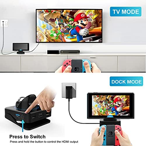 Kkf priključna stanica za Switch, Switch OLED, priključna stanica za punjenje 4k HDMI TV Adapter Set punjača kompatibilan sa zvaničnim