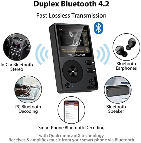 HIFI WALKER H2, HiFi MP3 plejer sa Bluetooth-om, prenosivi digitalni muzički plejer, DSD flac plejer bez gubitaka, Hi Res Audio plejer