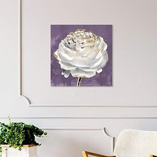 The Oliver Gal Artist Co. Bijeli cvjetni i botanički zidni umjetnički platneni otisci 'Lilac Ranunculus' Kućni dekor ,24 x 24, ljubičasta