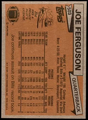 1981 FAPPS 503 Joe Ferguson Buffalo Bills NM / MT račune Arkansas