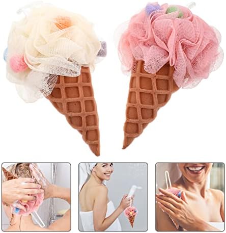 Exceart tuš kabeli 2pcs Sladoled za kupanje Tuš loofah spužva mrežastu tuš kuglica za tuš izlet loofa loufa puff ribu za muškarce