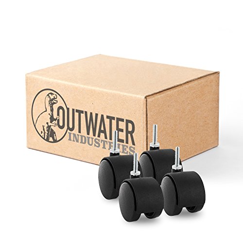 Outwater's Premium 2 inch Heavy Duty Gusset ojačani točkovi bez kočnica SAMS-4-BK sa 1/4-20 x 1 navojem