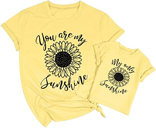 Mama i mini suncokret majica mama i ja odgovarajući ties vrhovi majke i kćeri poklon košulje ljetna sunčanica