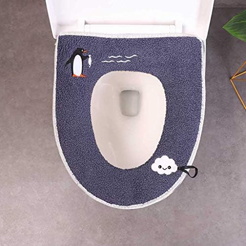 Poklopac toaletnih sigurnosnih ploča, kućni crtani zimski plišani meko sjedište toalet jastuk, vodootporan kožni remen u obliku slova