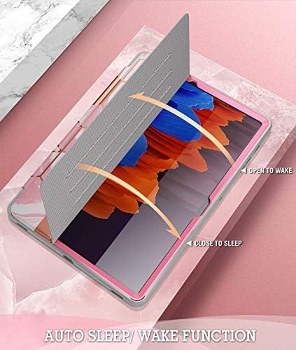Popshine mramorni serija za Samsung Galaxy Tab S7 Plus / S8 Plus tablet futrola, 12,4 inča, cjelokupni zaštitni folio poklopac za