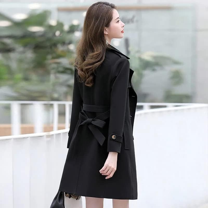 Hsqibaoer Korean Style Slim midi rovov kaput ured dama elegantna solidarna opruga jesenjina formalna žena wiverbreaker